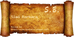 Simó Barbara névjegykártya